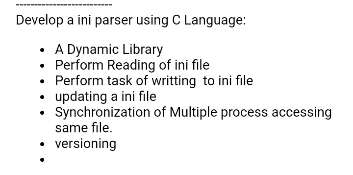 How to create ini parse in c Lange. And how to create update ini file ...