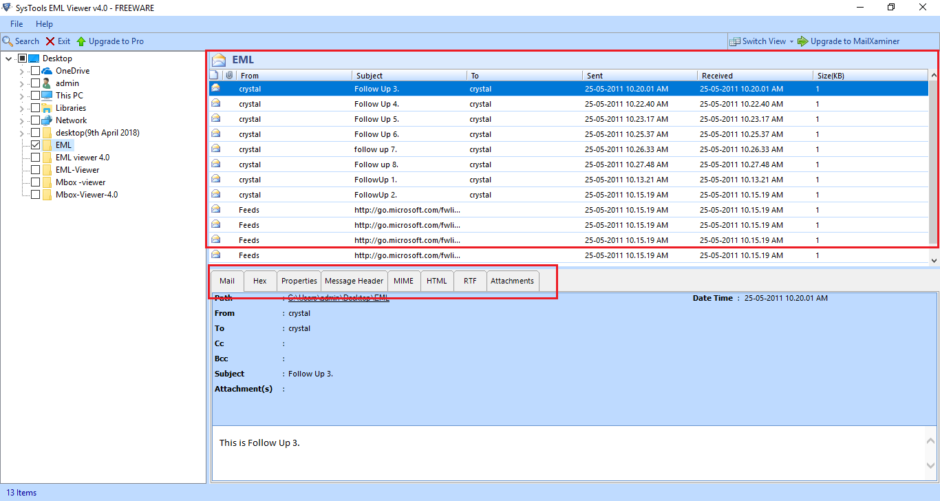 EML файл. EML viewer. Программа msg. Freeware.