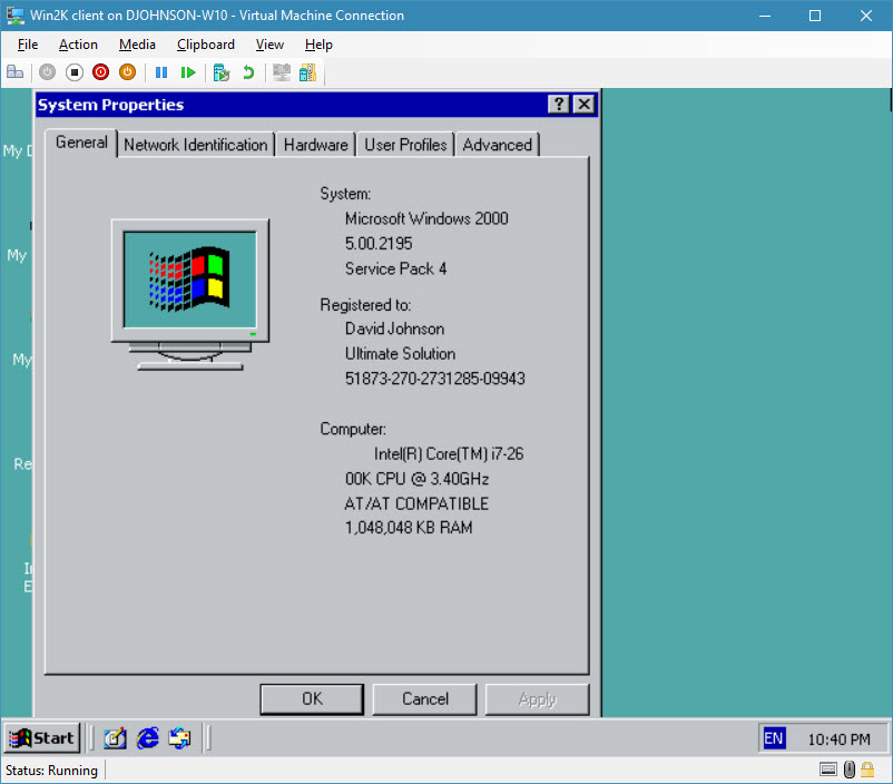 Solved: Blue Screen while Installing W2K OS as VM in Hyper-V on Windows ...