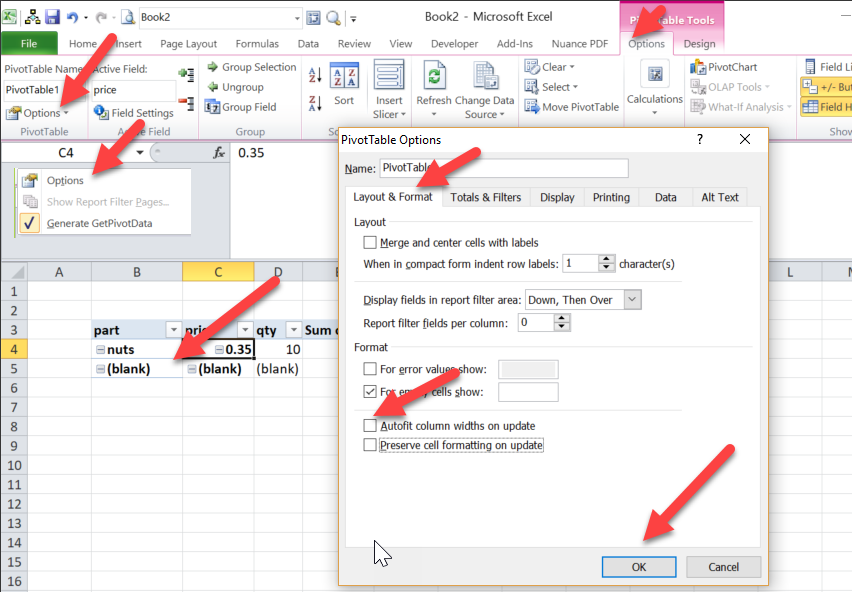 Solved: How to configure pivot table to total the numbers as displayed ...