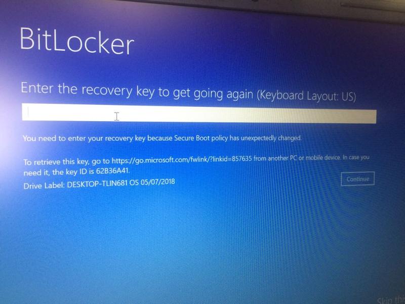 Solved: Bitlocker Recovery Key. I Don't Have One. 