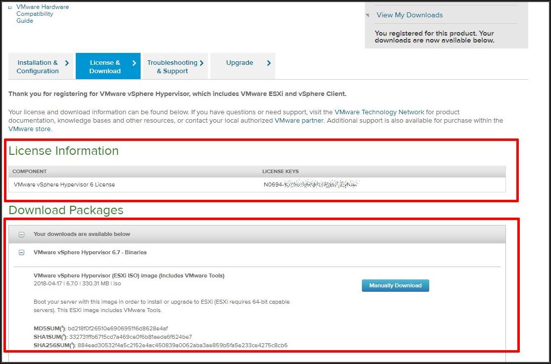 minimum requirements for vmware esxi 6.7