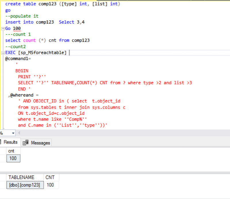 Solved: SQL query to count records in a set of tables | Experts Exchange