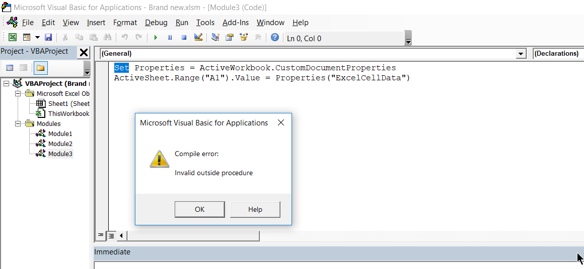 Solved: Update Document Property based on Excel cell value | Experts ...