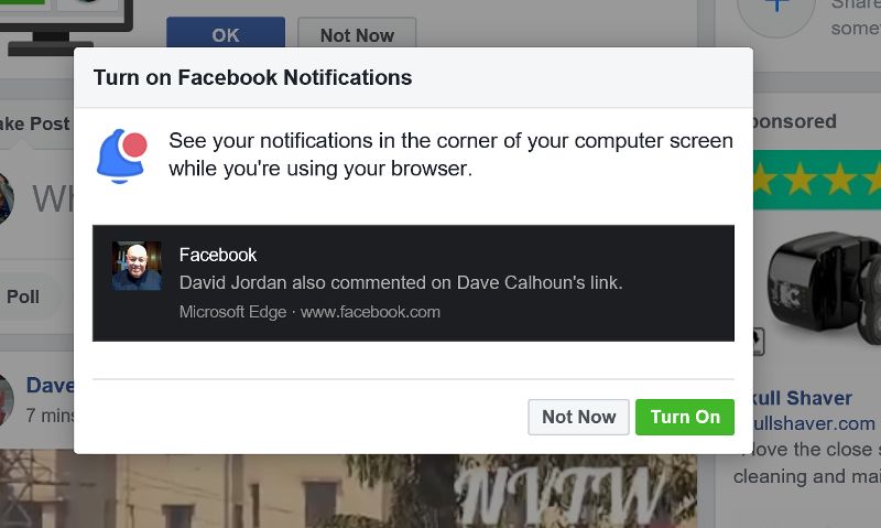 facebook notification unread message