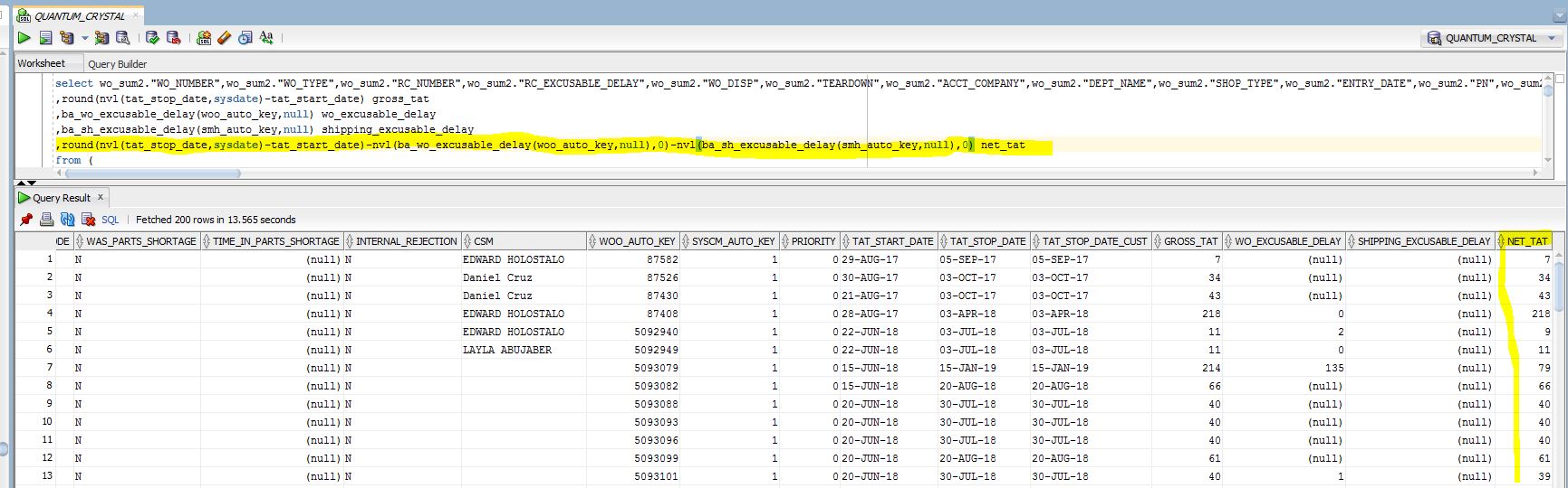 Solved: Why I do keep getting NULL results after subtracting a value ...