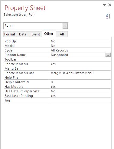 Solved: Microsoft Access Menu Bar | Experts Exchange