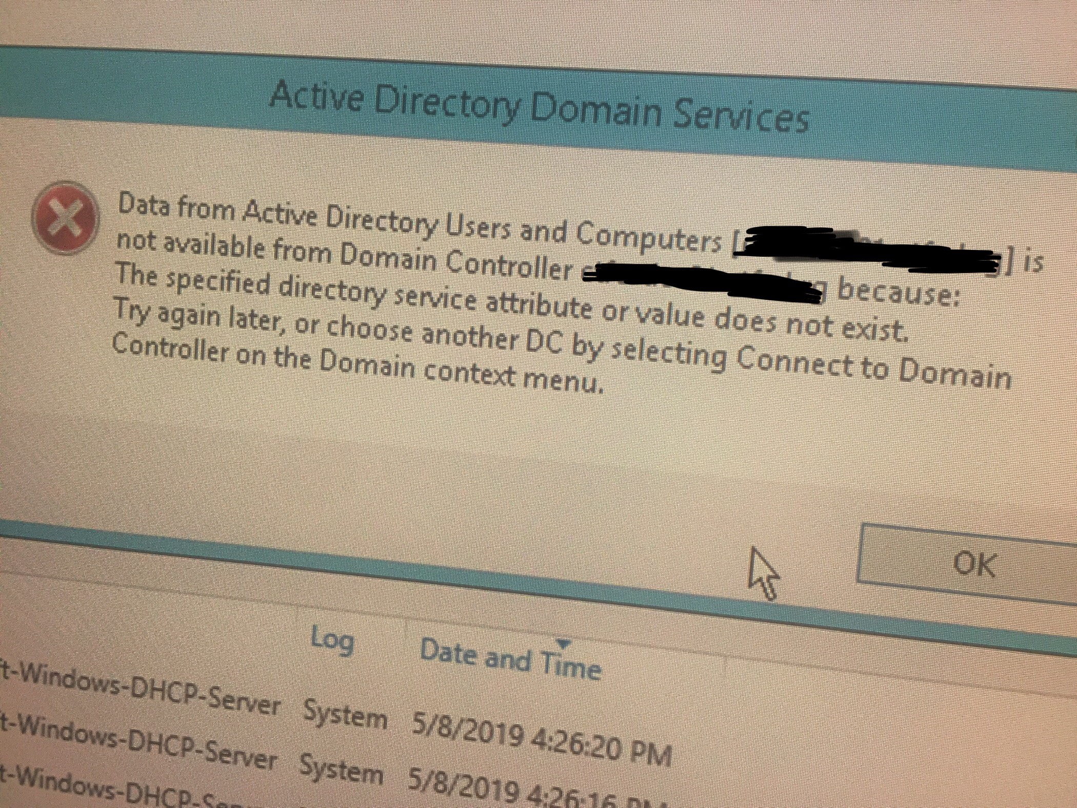 active directory domain services not available