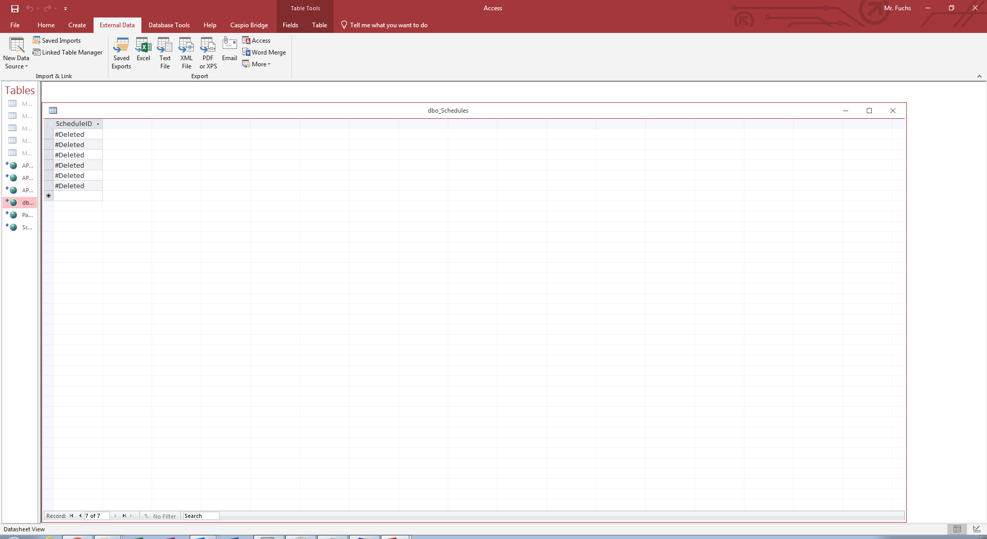 Solved: Records in linked SQL table showing #Deleted. | Experts Exchange