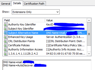 microsoft exchange server auth certificate not trusted