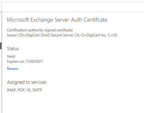 microsoft exchange server auth certificate expired impact