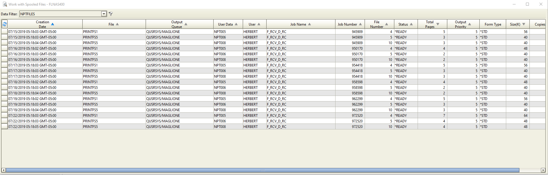 Solved: How to copy a spool file to a physical file, if multiple like ...