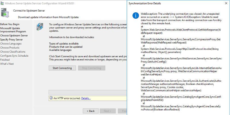 Solved: HTTP error occurred in WSUS | Experts Exchange