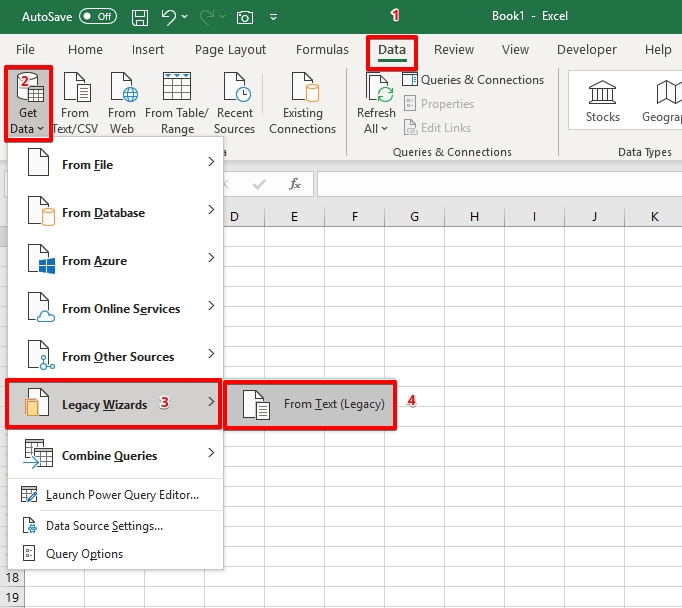 excel text import wizard keyboard shortcut