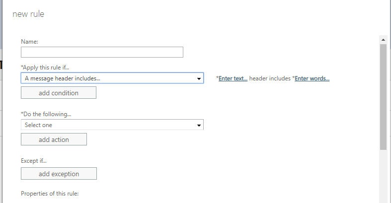 Exchange 2016 Mail Flow Rules - FROM Solutions | Experts Exchange