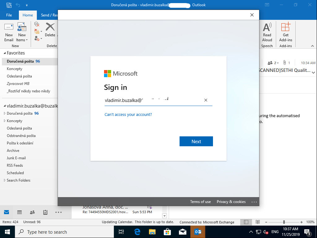 outlook 2019 and exchange 2010