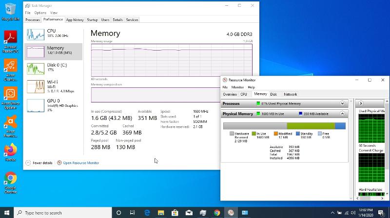 windows 10 4gb ram 3gb usable