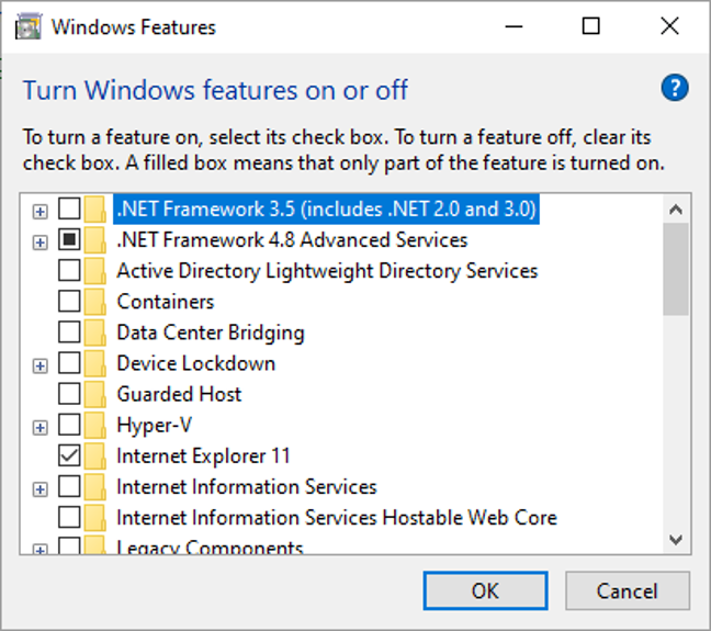 Solved New Windows 10 machine will not install 3.5 Framework from