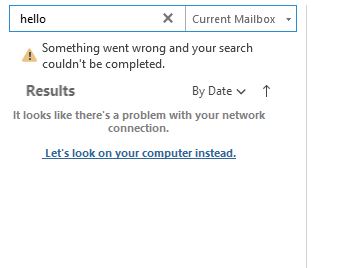 Solved: Outlook 2019 Search error | Experts Exchange