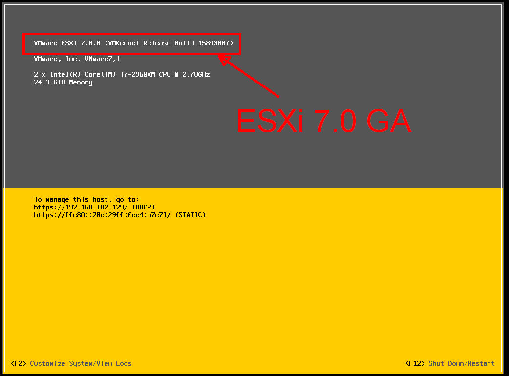 vmware esxi 6.7 free hardware requirements