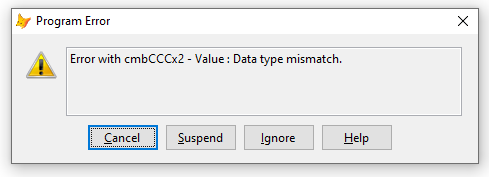 Solved: Could you point what is causing this Data type mismatch error ...