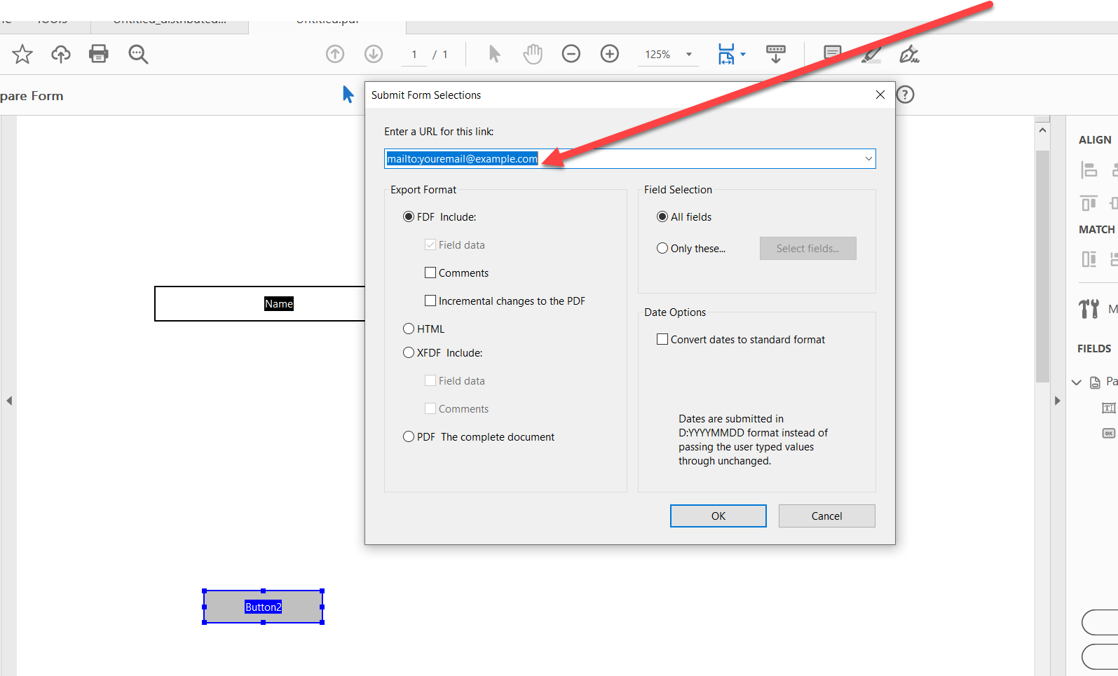 Solved: trying to setup a fillable form with submit button using adobe ...