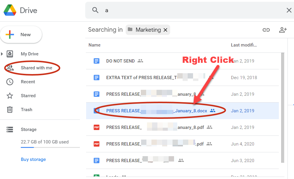 Solved Google Drive Search Show File Location is Gray'd Out
