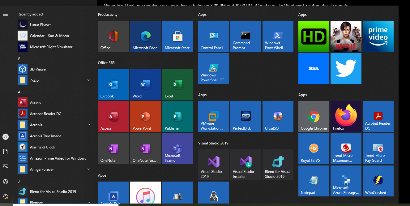 Solved: Windows 10 20H2 Update issue - start menu colors.  Experts Exchange