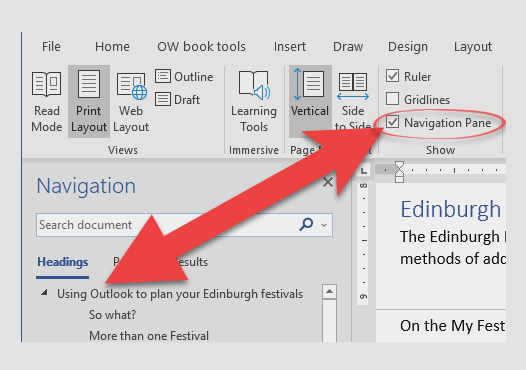 How To Show Navigation In Word