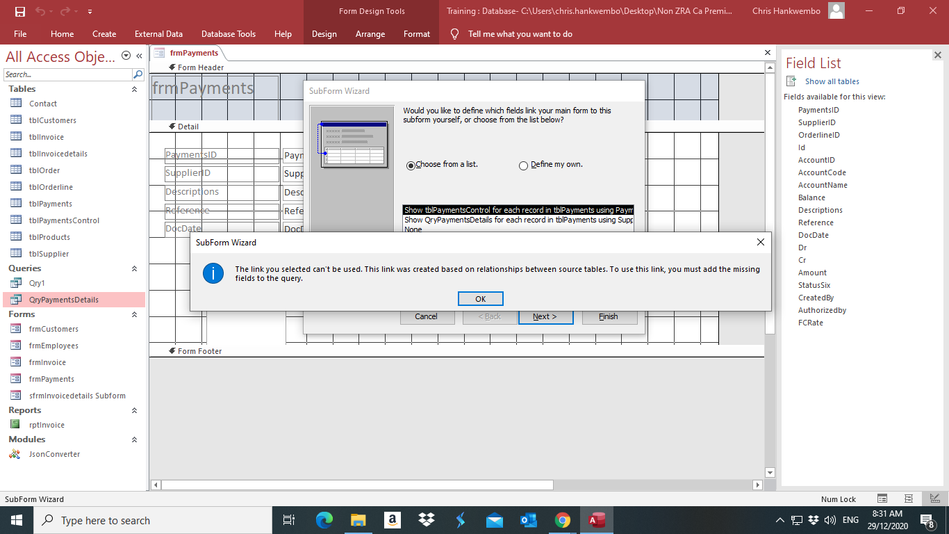 Solved: How to base the data sheet for a parent form on select query as ...