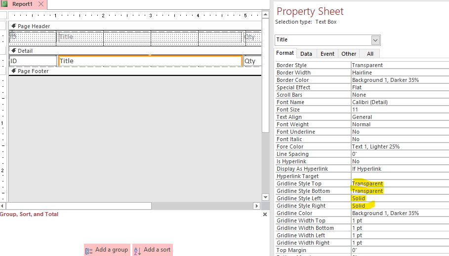 Line Ms Access Solved: Continues Lines on Report ms-Access | Experts Exchange