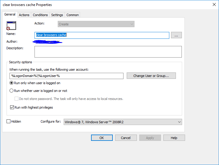 Solved: clearing browsers cache via gpo scheduled task | Experts Exchange