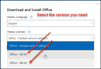 downgrading from office 64bit to office 32bit