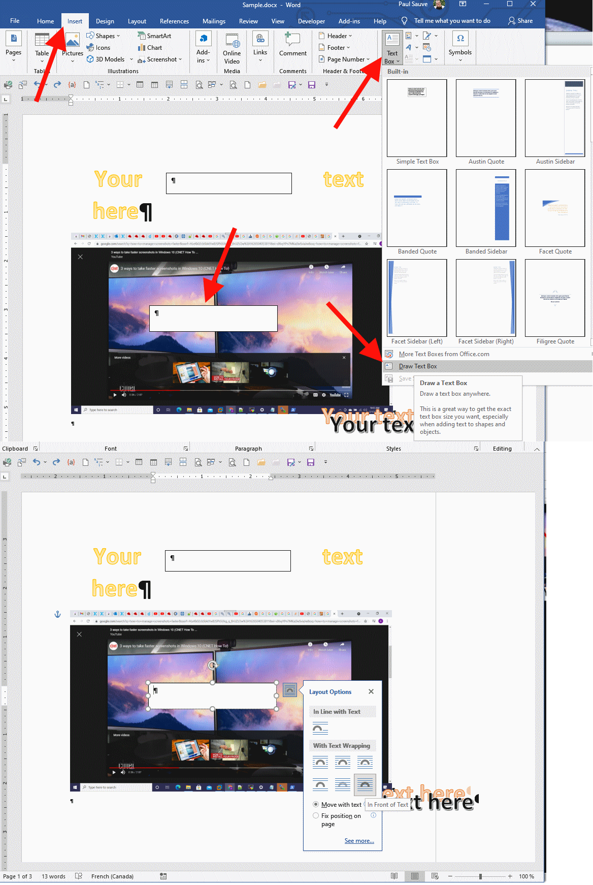Solved: word doc / with Images : how to add text on images for the ...