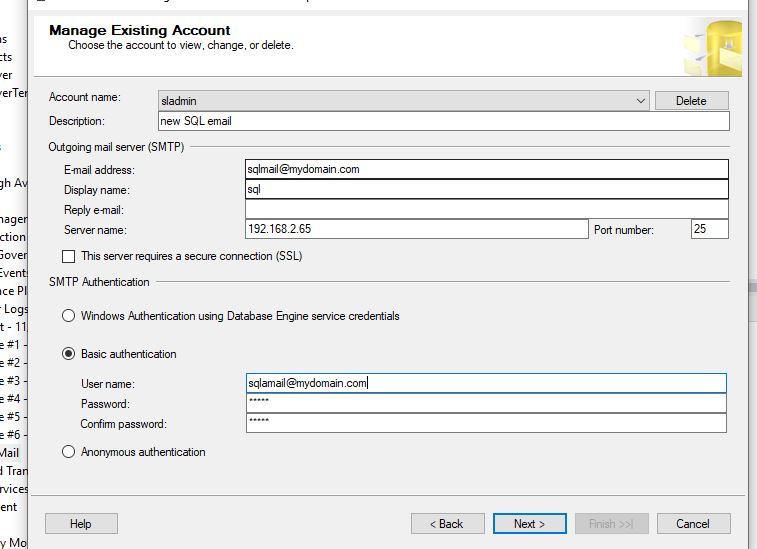 Solved: SQL database mail connector sending email outside of local ...