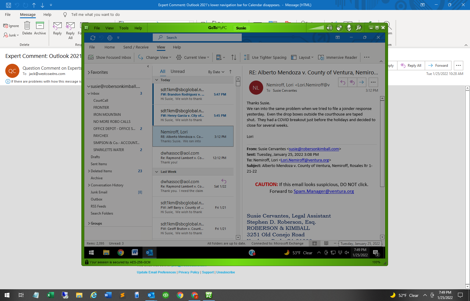 Solved Outlook 2021's lower navigation bar for Calendar disappears