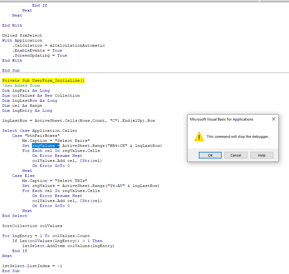 Solved: visual selector for pair | Experts Exchange