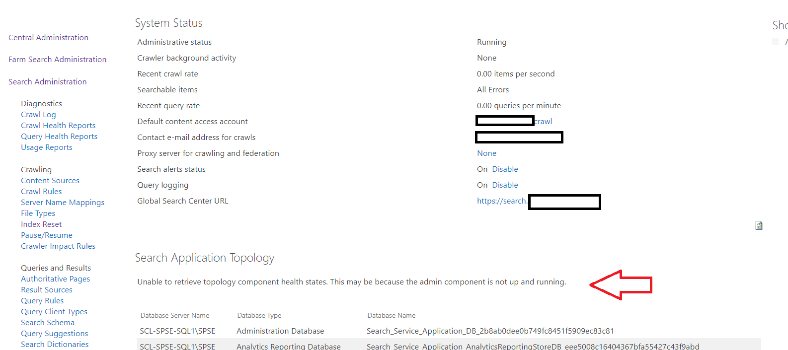 Solved: Sharepoint Search Service is failing | Experts Exchange