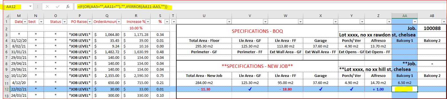 Solved: comparison formula showing difference_1 | Experts Exchange
