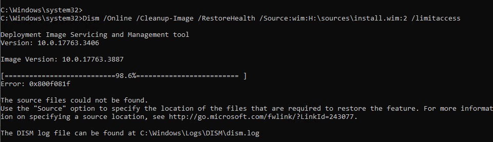 Solved: How can I fix Server 2019 when DISM fails to fix? | Experts ...