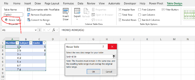 Solved: Excel formula: how to set up a dynamic range | Experts Exchange
