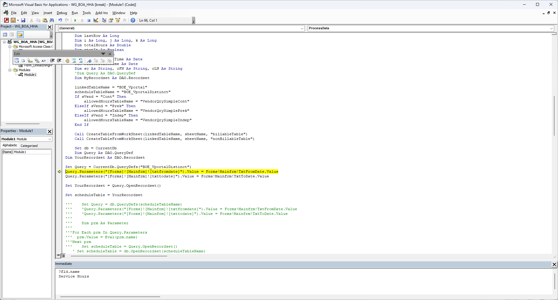 Solved: Query doesn't work by code. | Experts Exchange