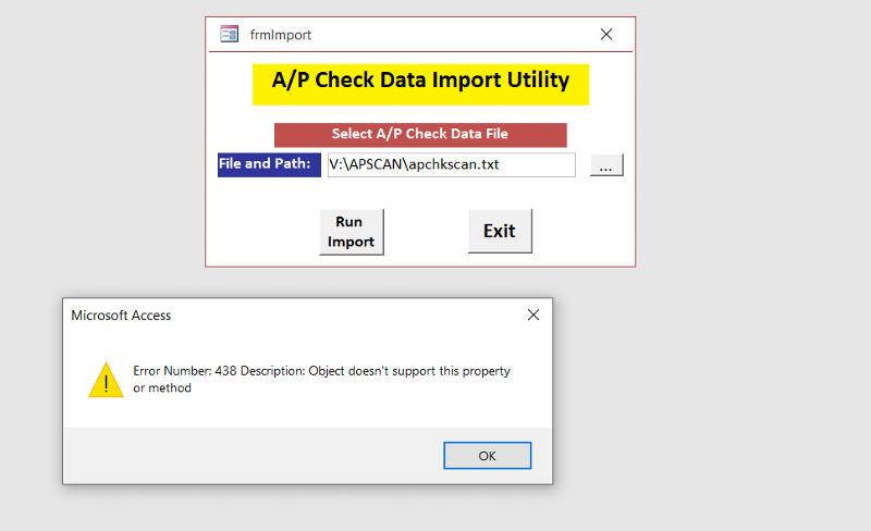 Solved: access database has debug issue | Experts Exchange