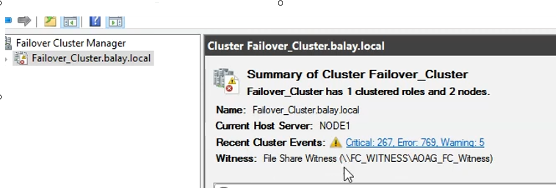sql server cluster file share witness