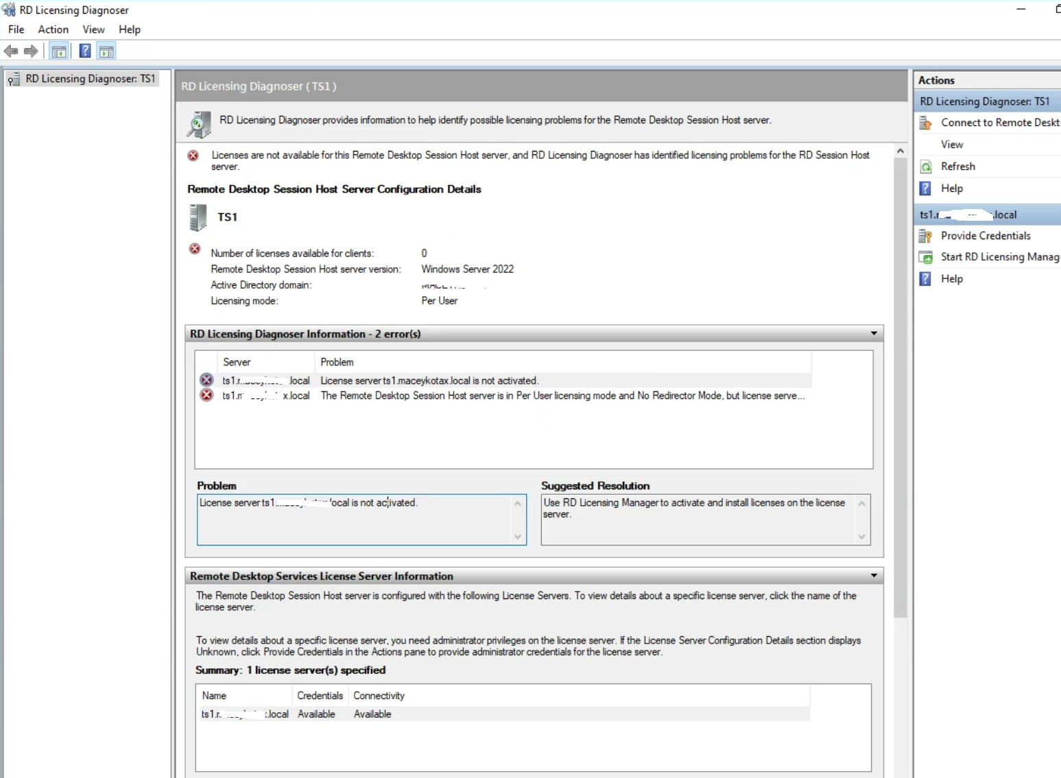 License Diagnostic Rd Solved: Can't add RDS User CAL | Experts Exchange