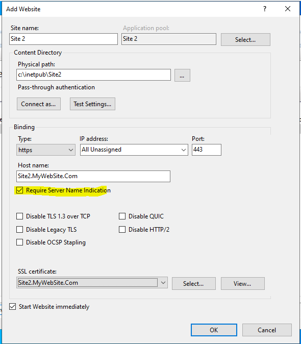 IIS: Hosting Multiple HTTPS Sites On One IP Address | Experts Exchange