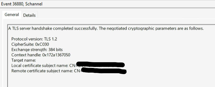 Solved: TLS auditing on Domain Controllers Event ID 36880 Protocol