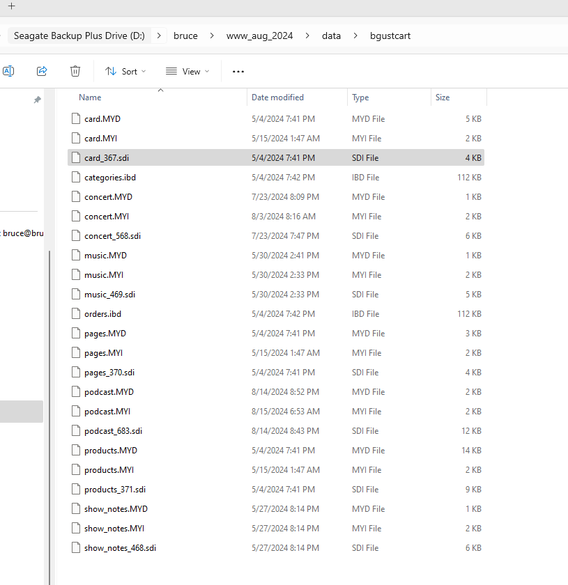 Solved: Can I restore my MySQL table using Workbench and an MYD file ...