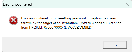 Solved: error changing domain user password | Experts Exchange
