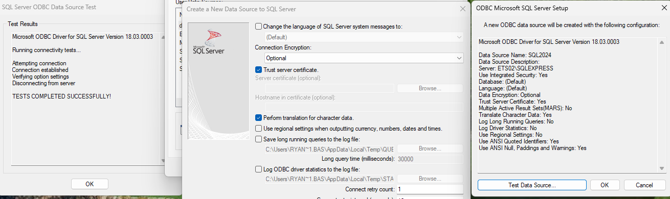 Solved: Issues connection to SQL Server through ODBC links | Experts ...
